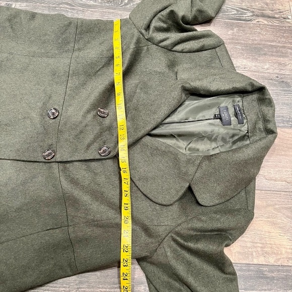 TALBOTS Olive Green Wool Stretch blazer jacket business career Made in italy 14 - Picture 8 of 10